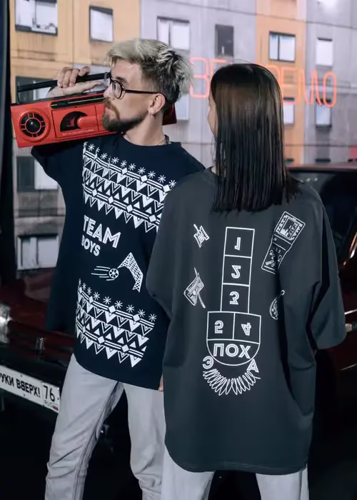 Реализация: принт свитера BOYS